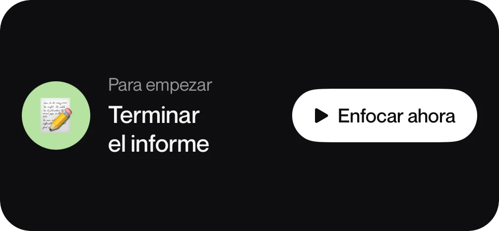 Widget: Para empezar, Terminar el informe